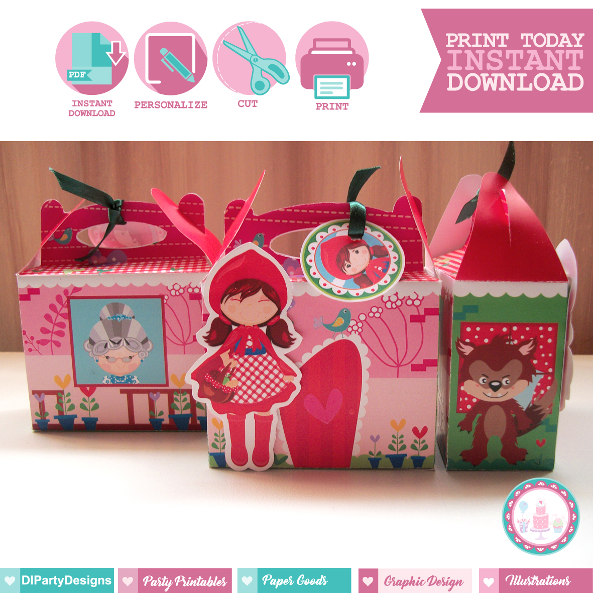 Caja para chuches de Caperucita Roja - Tienda Online